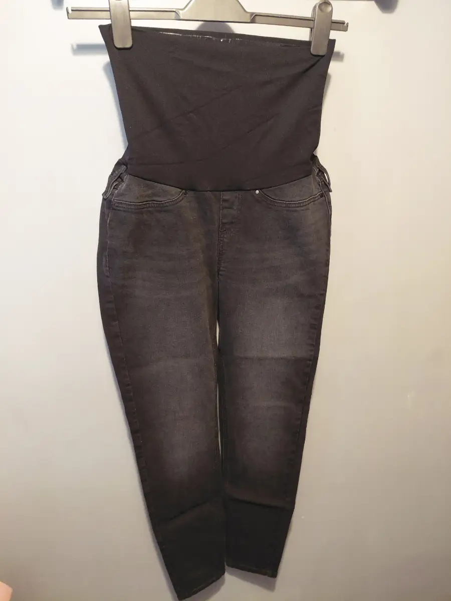 Seraphine post maternity black distressed uk 10 skinny leg jeans