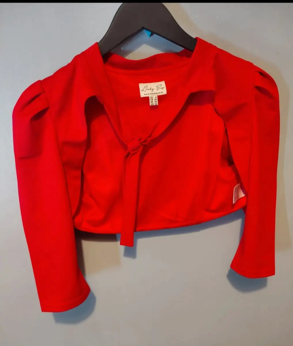 Lindy bop bolero uk 8 red long sleeved  Cosplay Fancy Dress