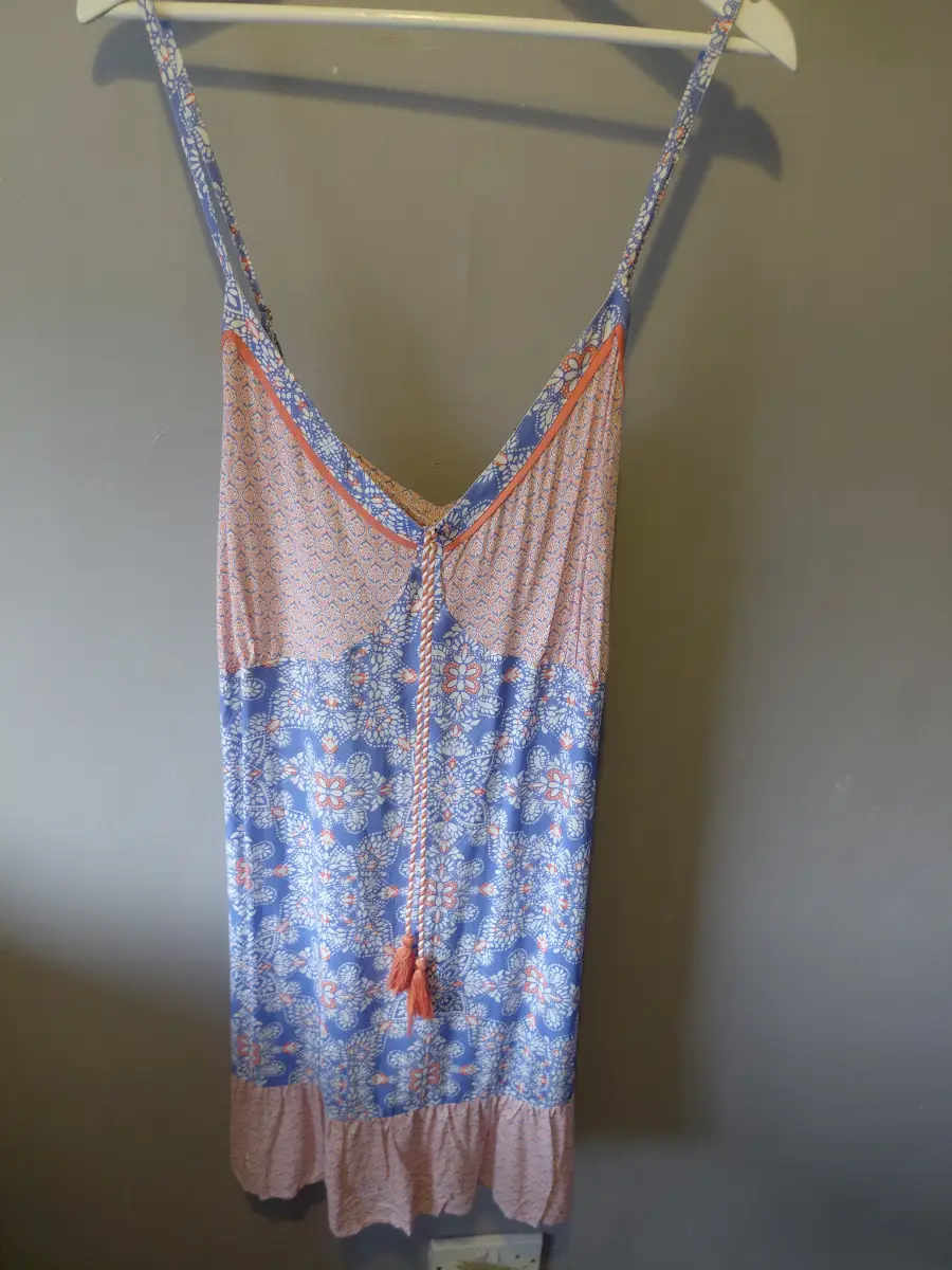Joe browns orange blue boho dress chemise strappy uk 24/26
