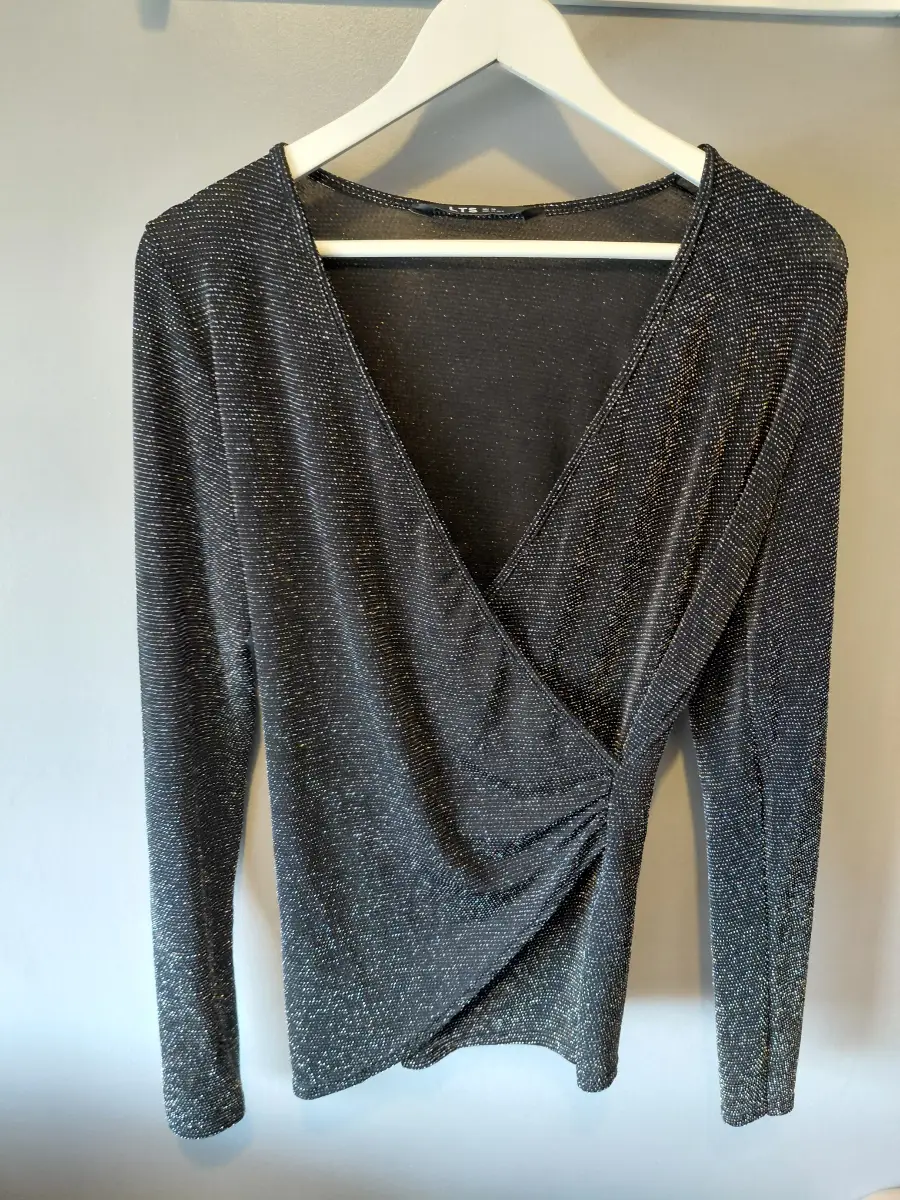 Lts long tall sally sparkly uk 10  wrap top christmas party cruise smart