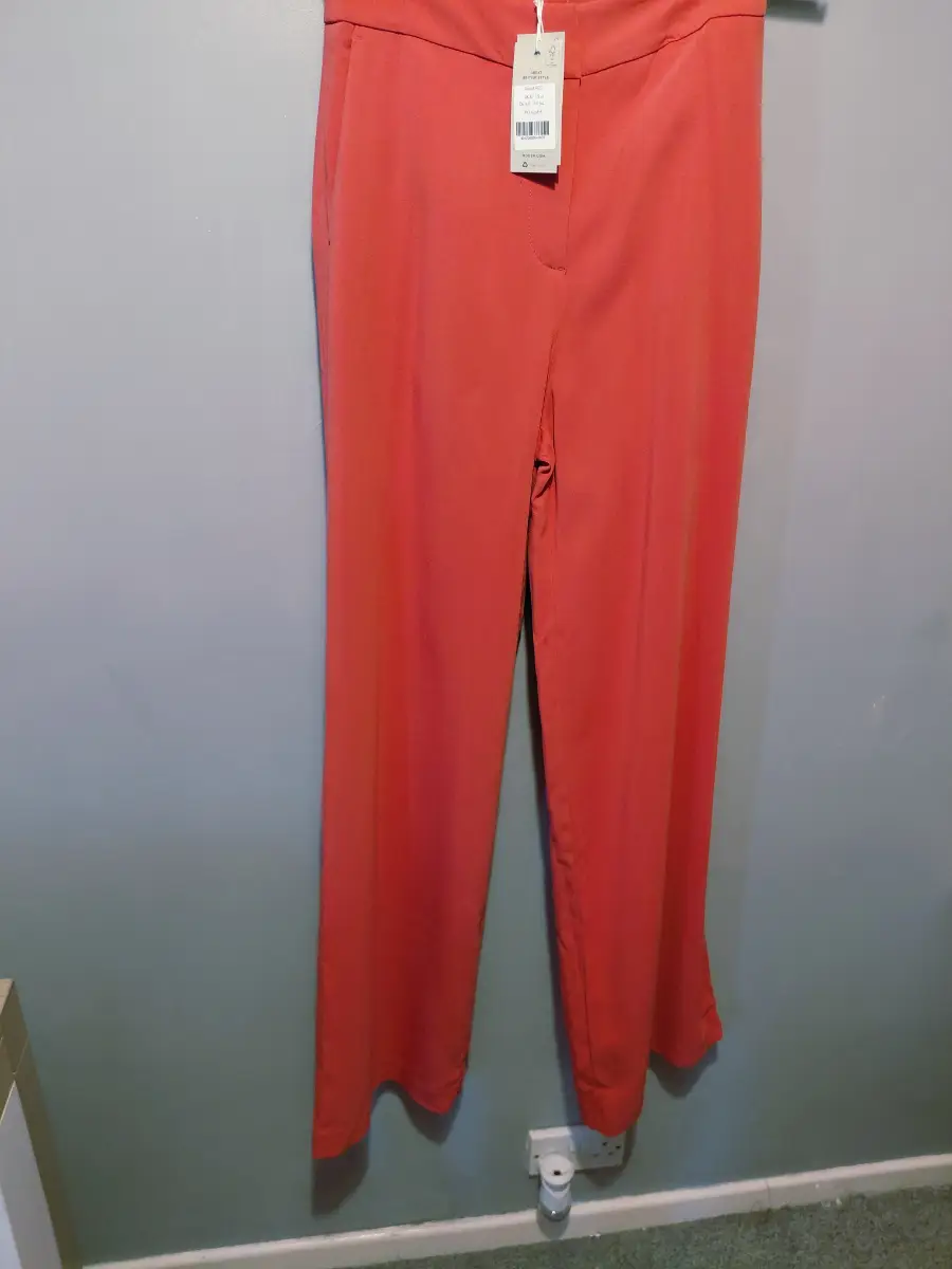 Boden fluid trousers rrp £120 wide leg coral orange 8l long bnwt