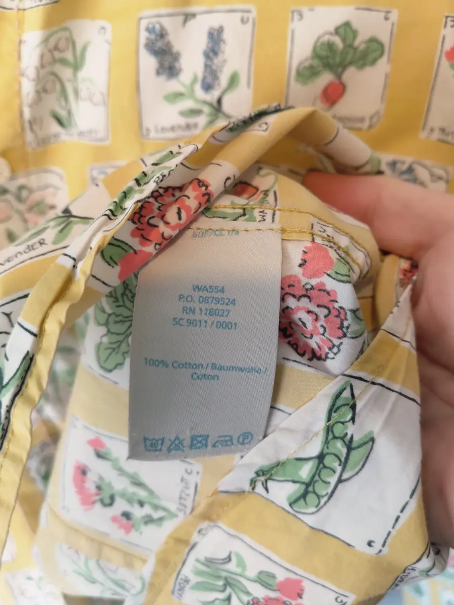 Yellow Botantical Cotton Size 8 Garden Shirt Blouse Boden