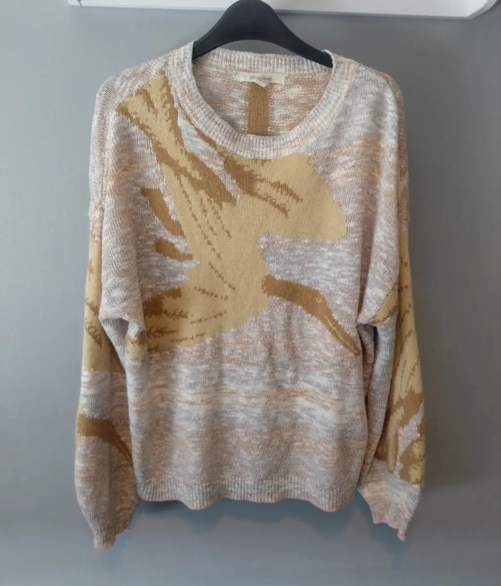 White stuff size 6 lightweight knit 3/4bird quirky ibis intasia