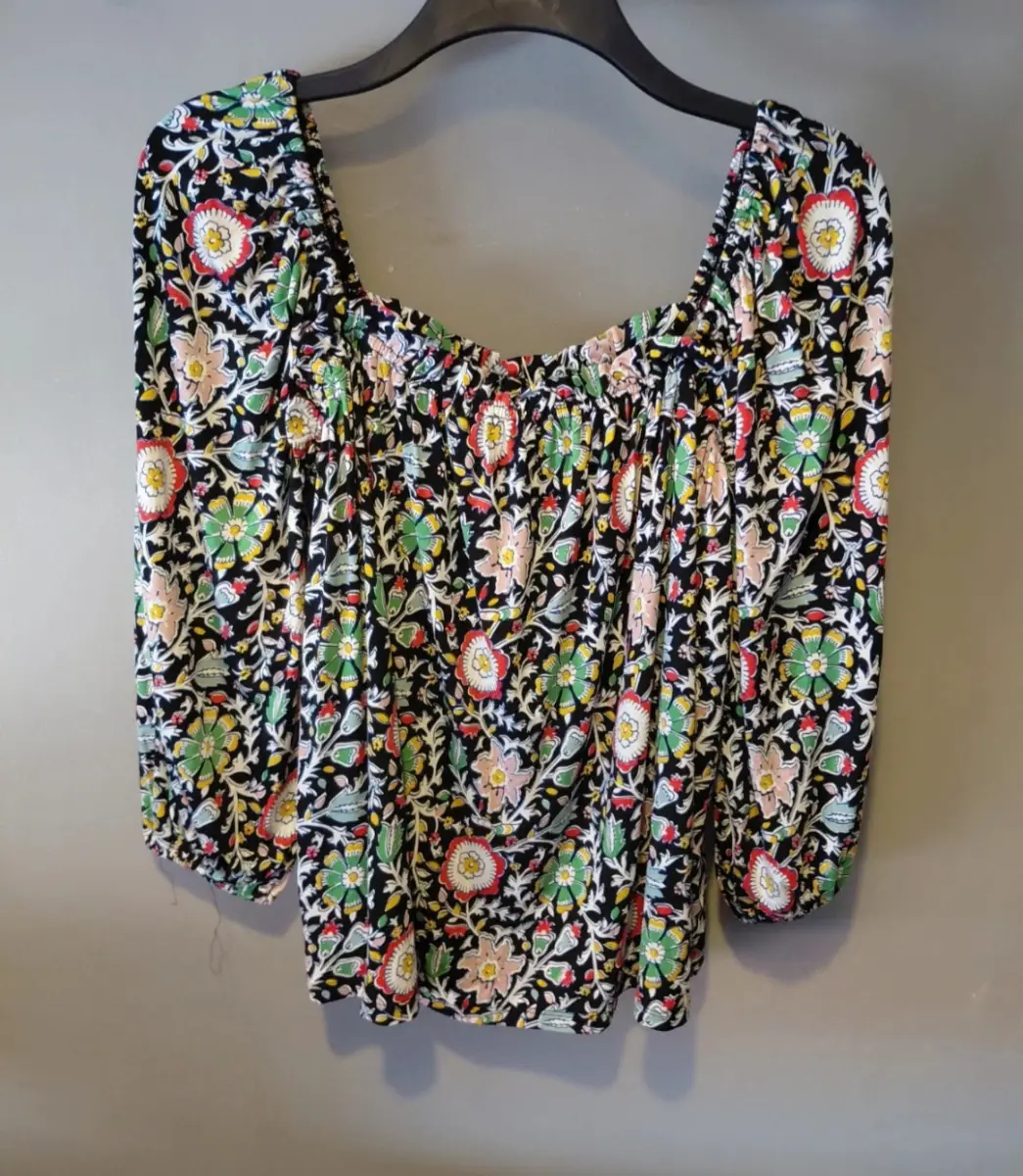 Boden swing square neck uk 10  jersey top peasant gathered bnwt