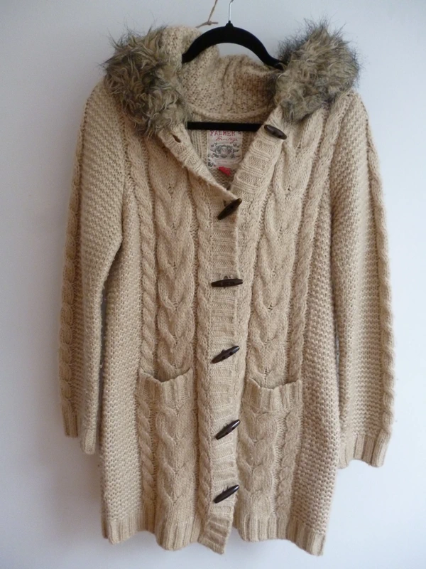 falmer heritage y2k faux fur long hooded cardigan