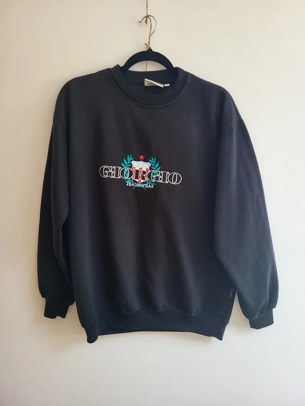 y2k giorgio jeanswear by local boys mens black jumper