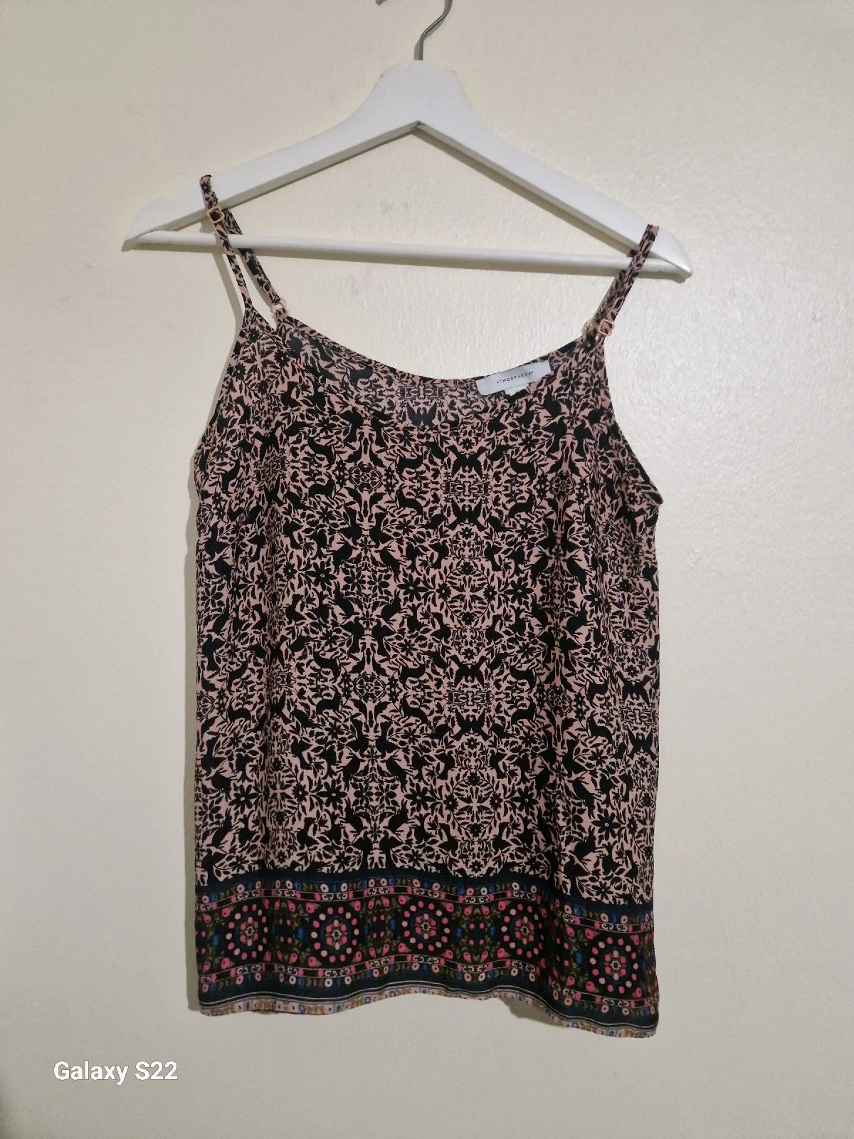 5. Womens size 10 Atmosphere multicoloured patterned cami top, Summer wear VGC
