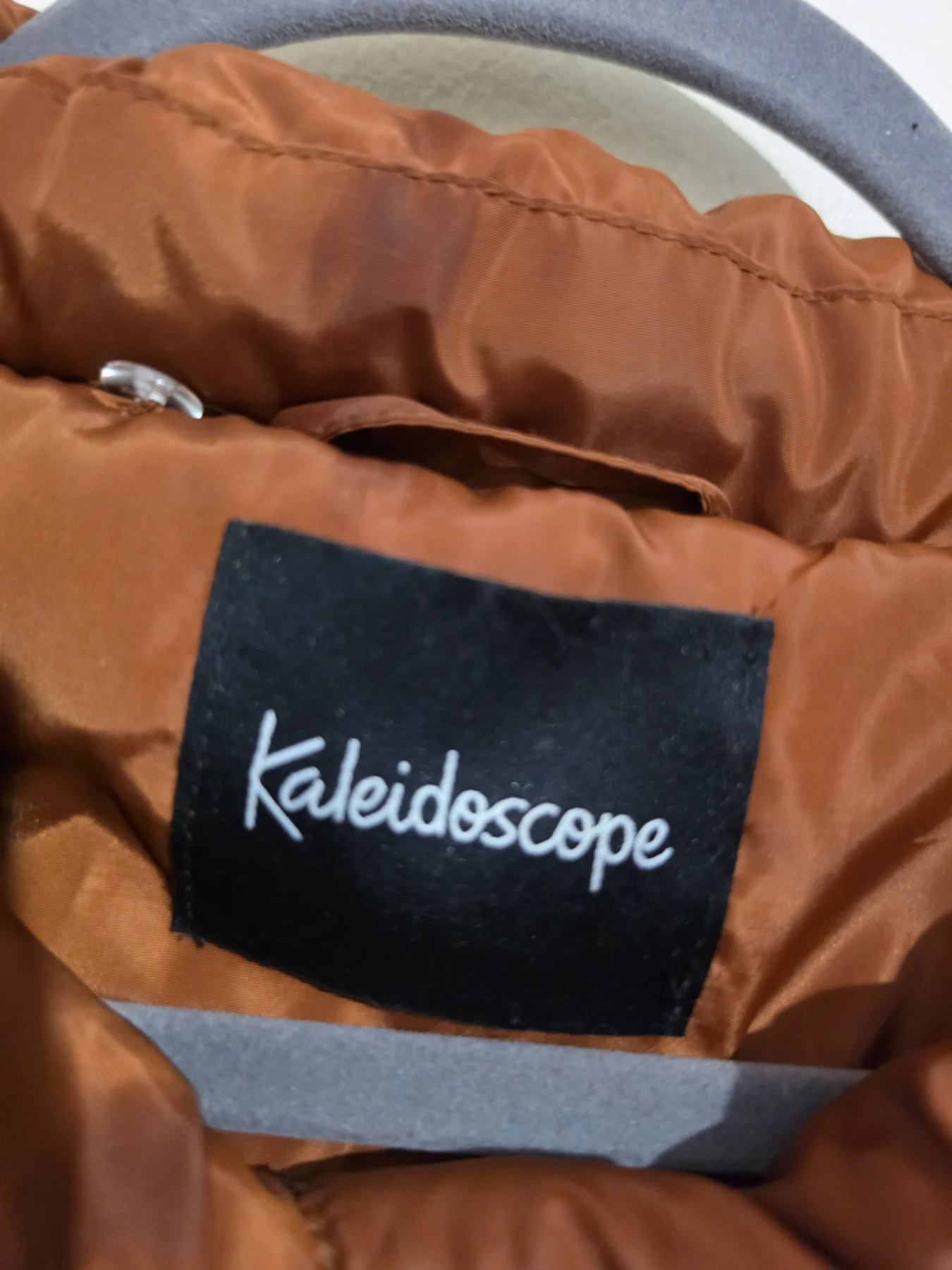 R. Womens size 10 Kaleidoscope brown zip up bomber jacket, GC (see description)