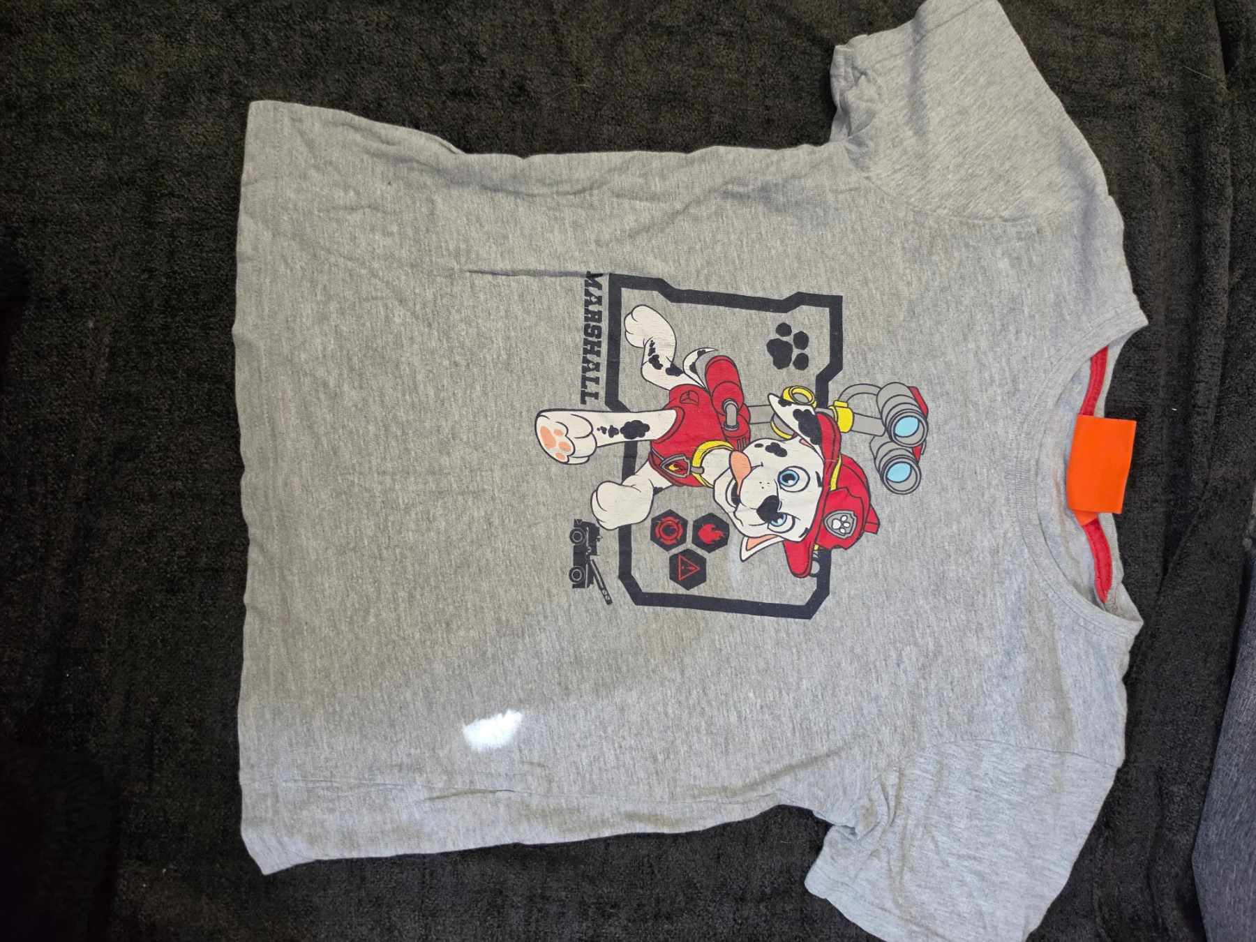 Boys aye 5-6 Nickelodeon Paw Patrol grey short sleeved tshirt, Marshall print on front, VGC