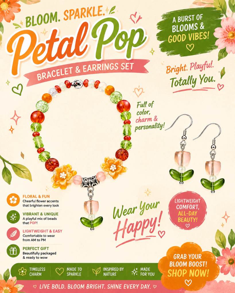 Petal Pop - Bracelet & Earrings Set