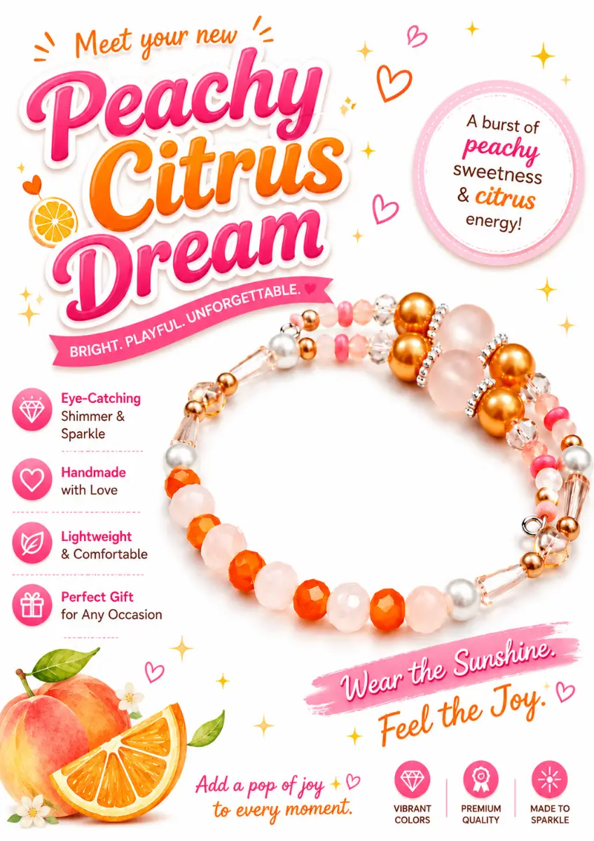 Peachy Citrus Dreams - Bracelet