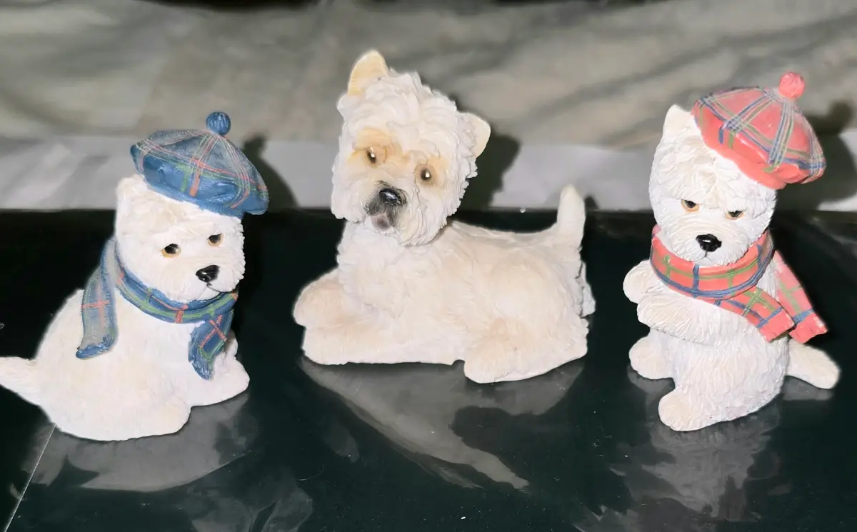 Cute set of 3 Scottie Dogs, Westies, West Highland Dog Ornaments