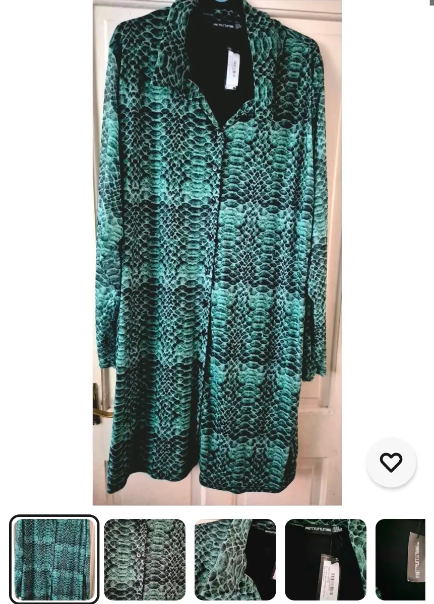 BNWT Gorgeous long jade green and black shirt dress plus size 28