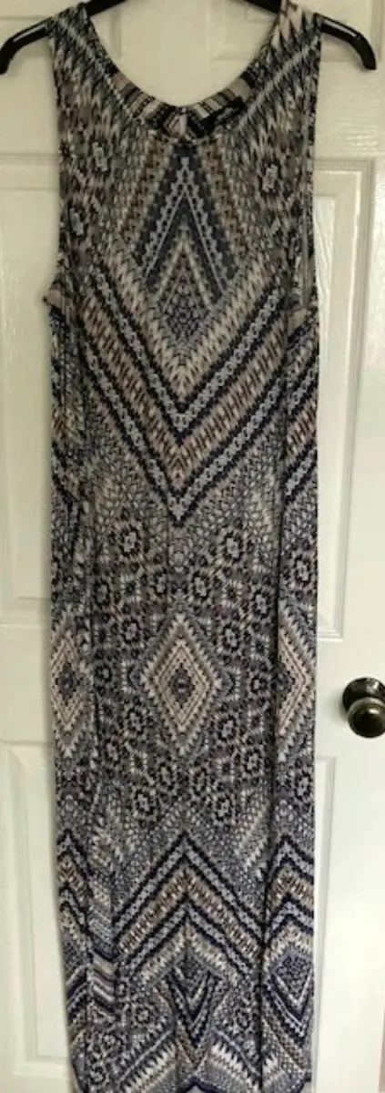 Gorgeous Wallis full length straight stretch dress size 16 abstract multi print