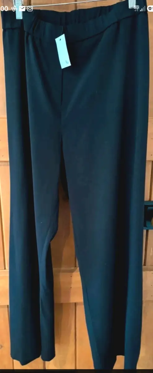 BNWT Label Be Ladies Black Trousers Plus Size 26 Stretch with Elasticated Waist
