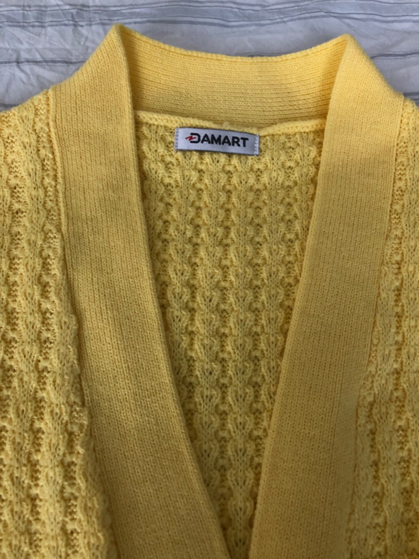 Yellow cardigan