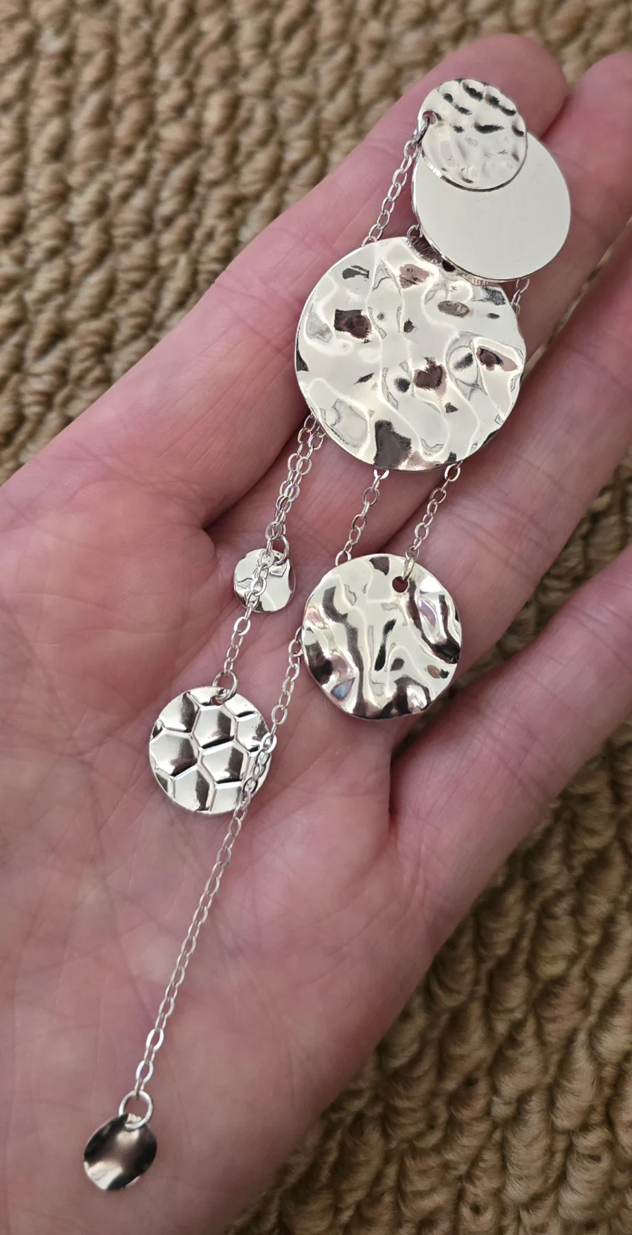 Silver Tone Statement Earrings.