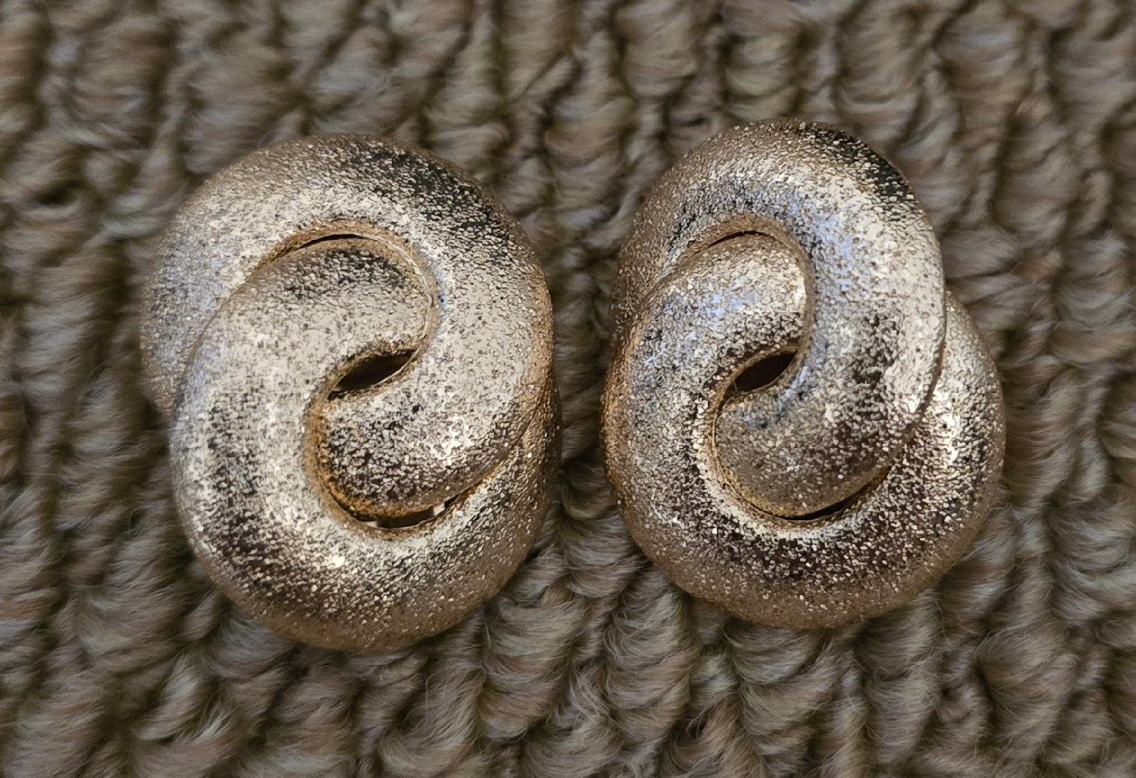 Gorgeous Matt Gold Tone Stud Earrings