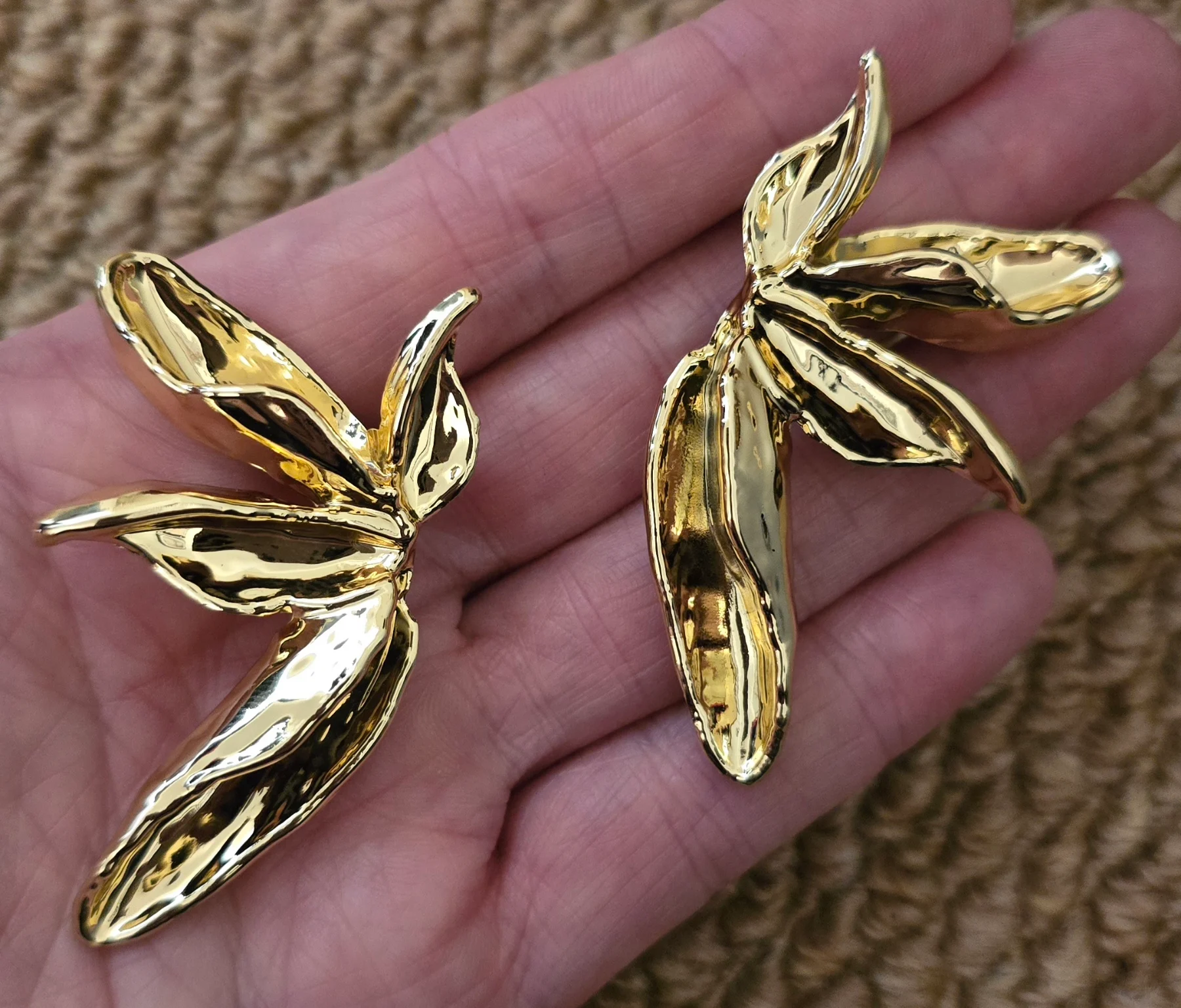 Acrylic Gold Tone Earrings.