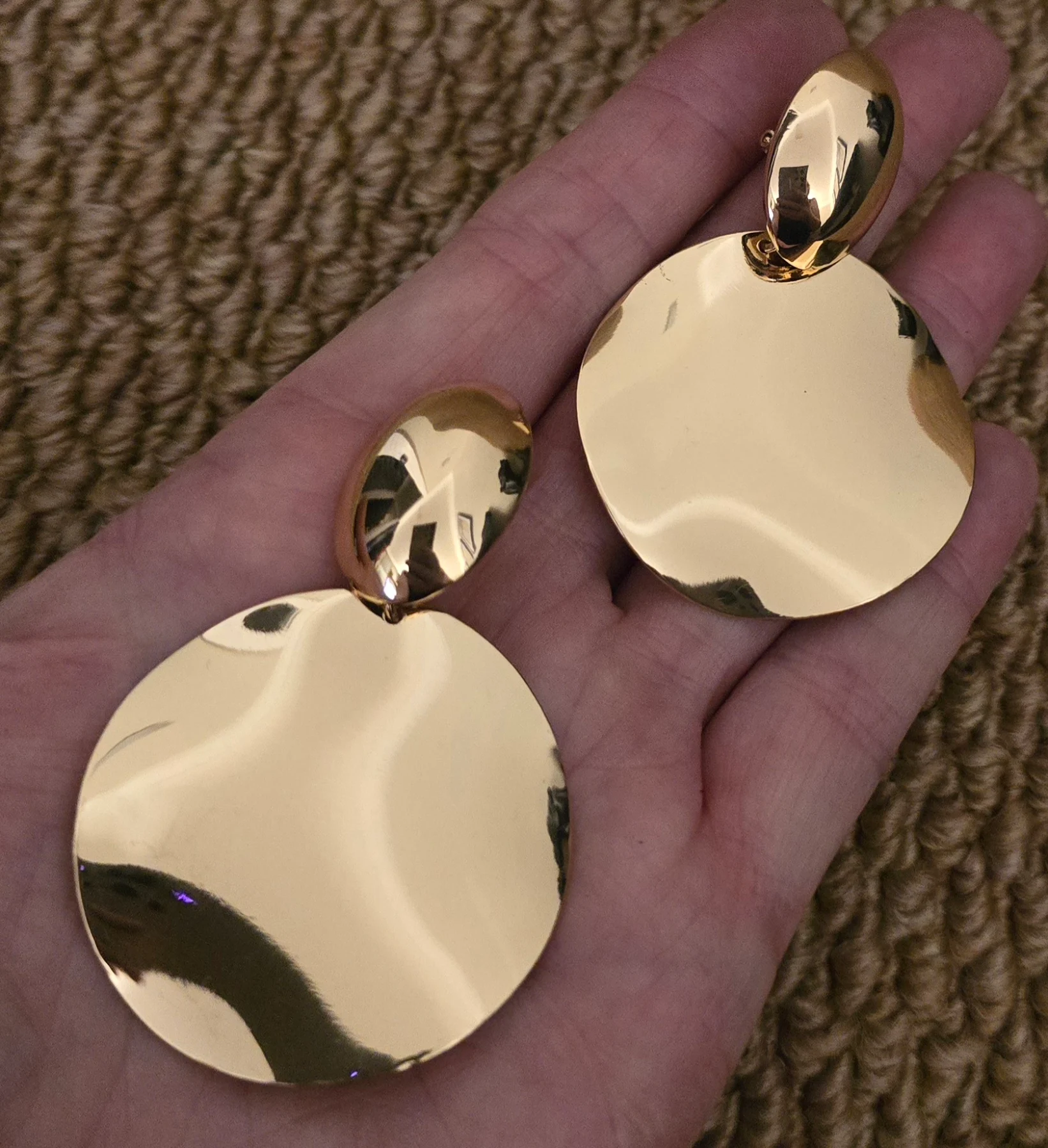Clip On Gold Tone Earrings.