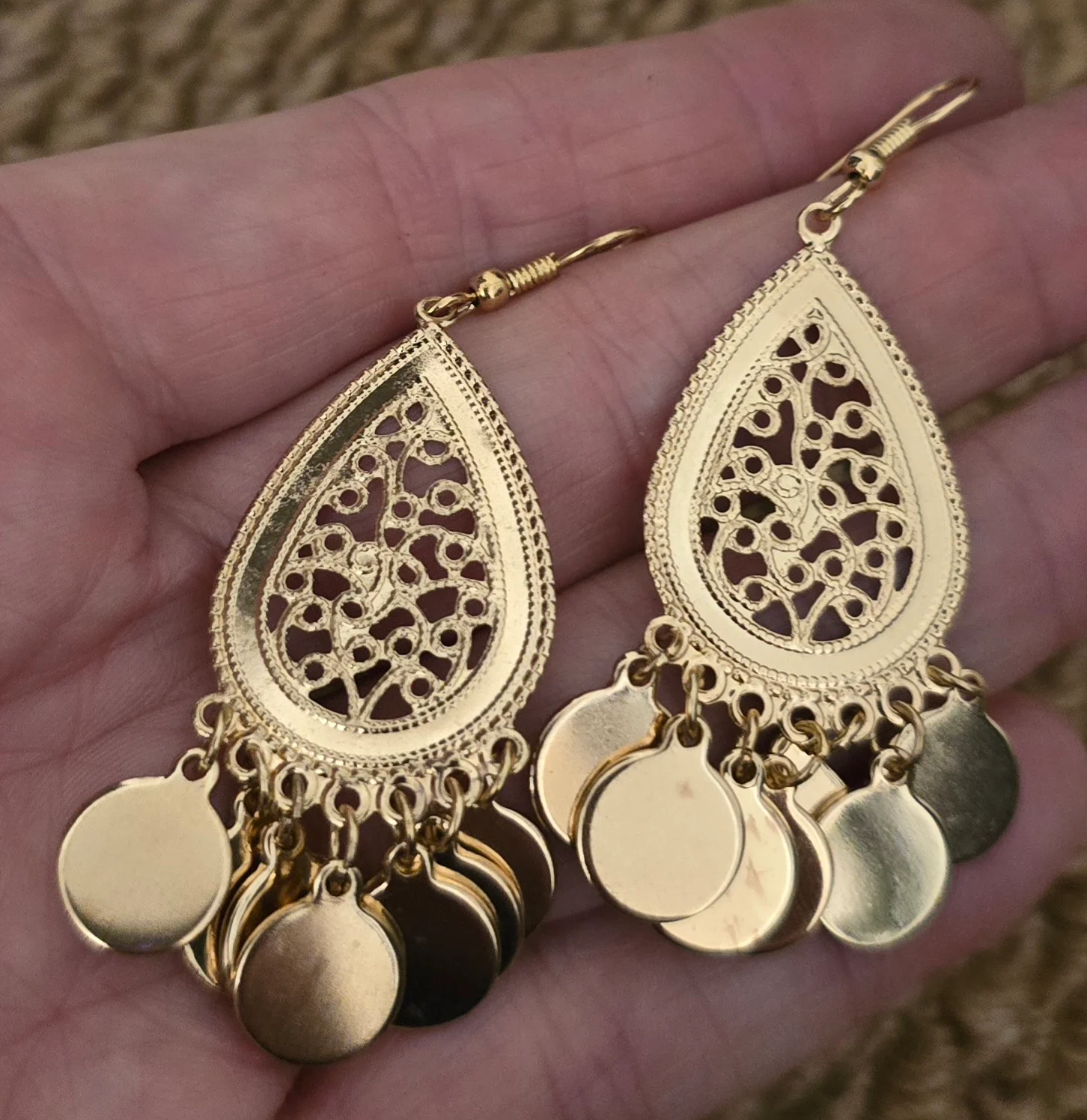 Gold Plated Gold Tone Earrings.