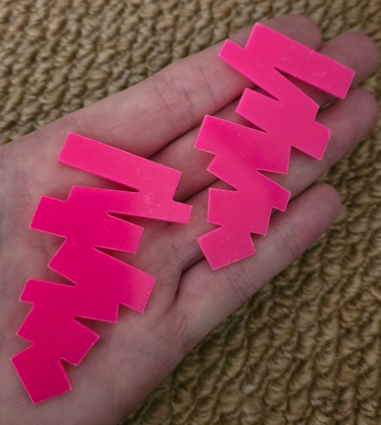 Pink Punk Acrylic Earrings.