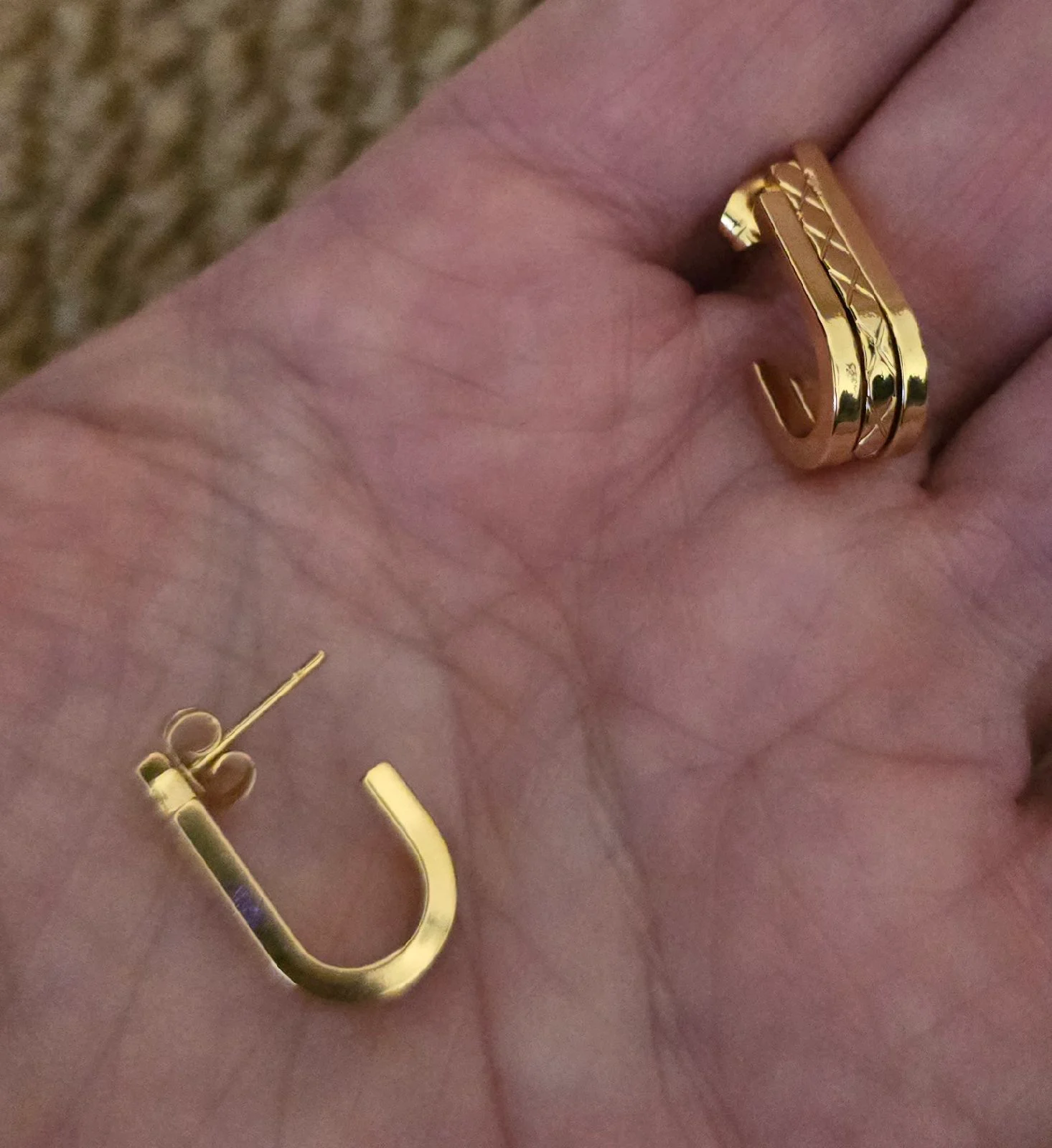 Gold Tone Stainless Steel Earrings