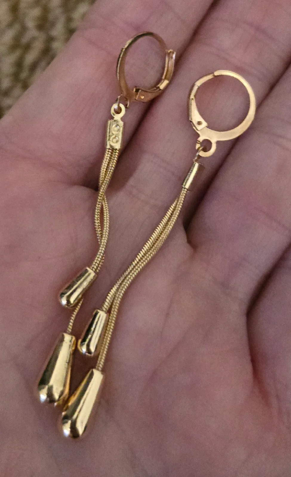 Tassel Design Gold Tone Stainless Steel Earrings