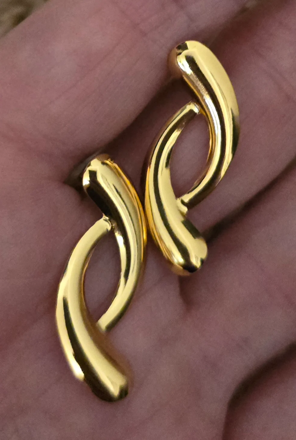 Stainless Steel Gold Tone Earrings.