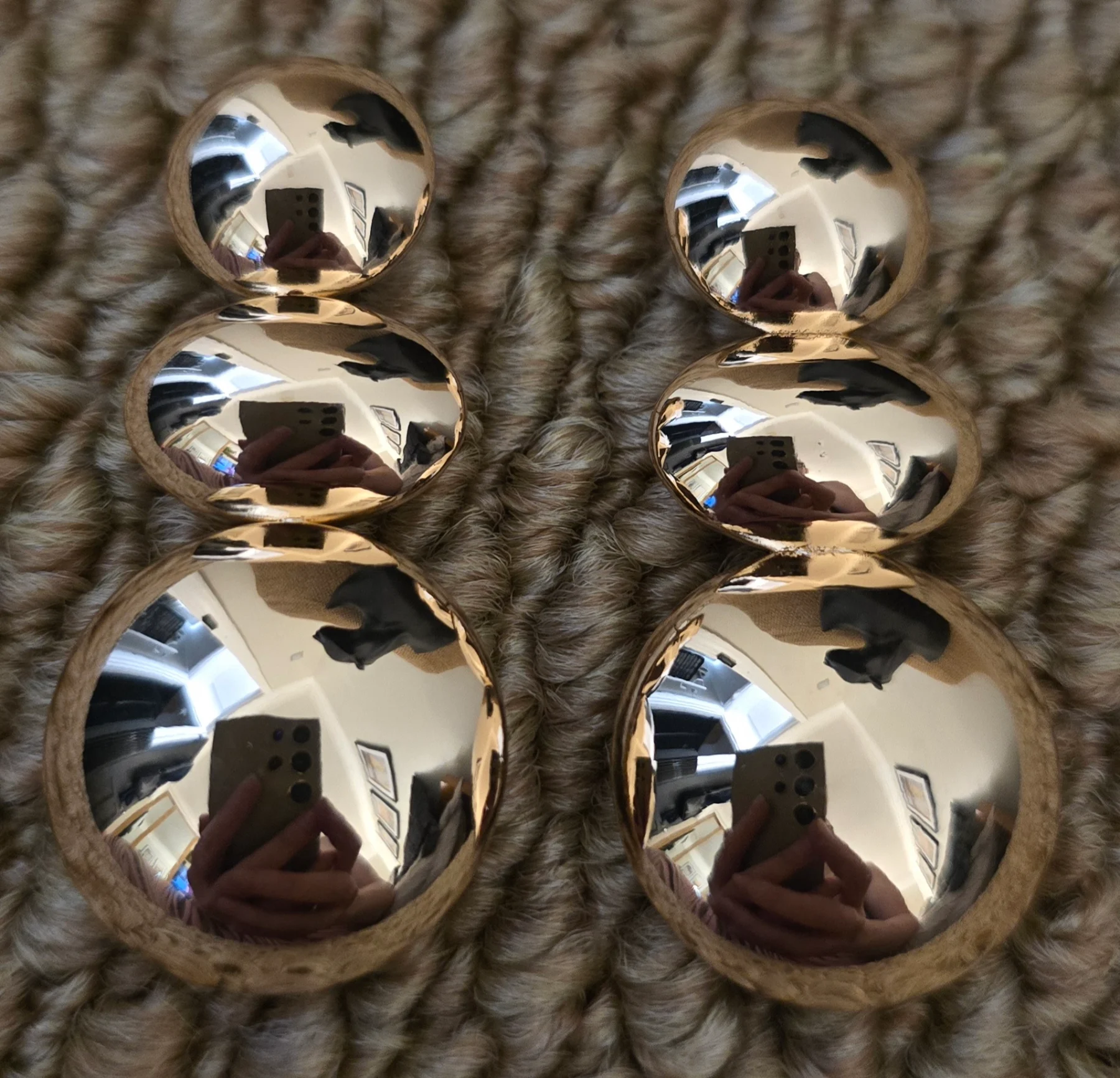 Stunning Gold Tone Dome Earrings.
