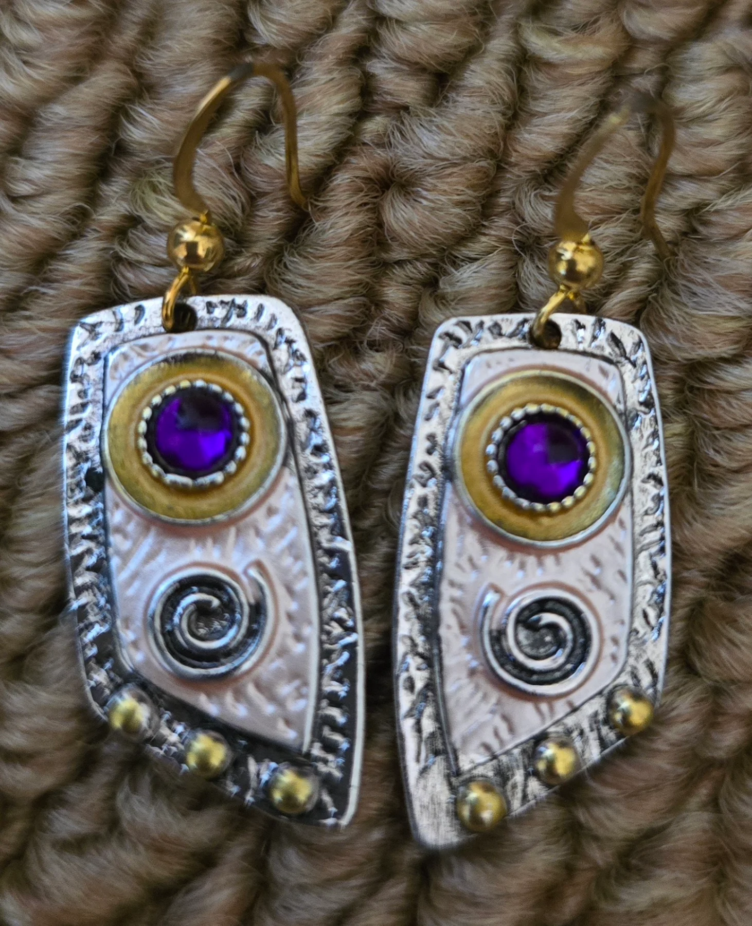 Vintage Inspired Multi Tone Earrings.