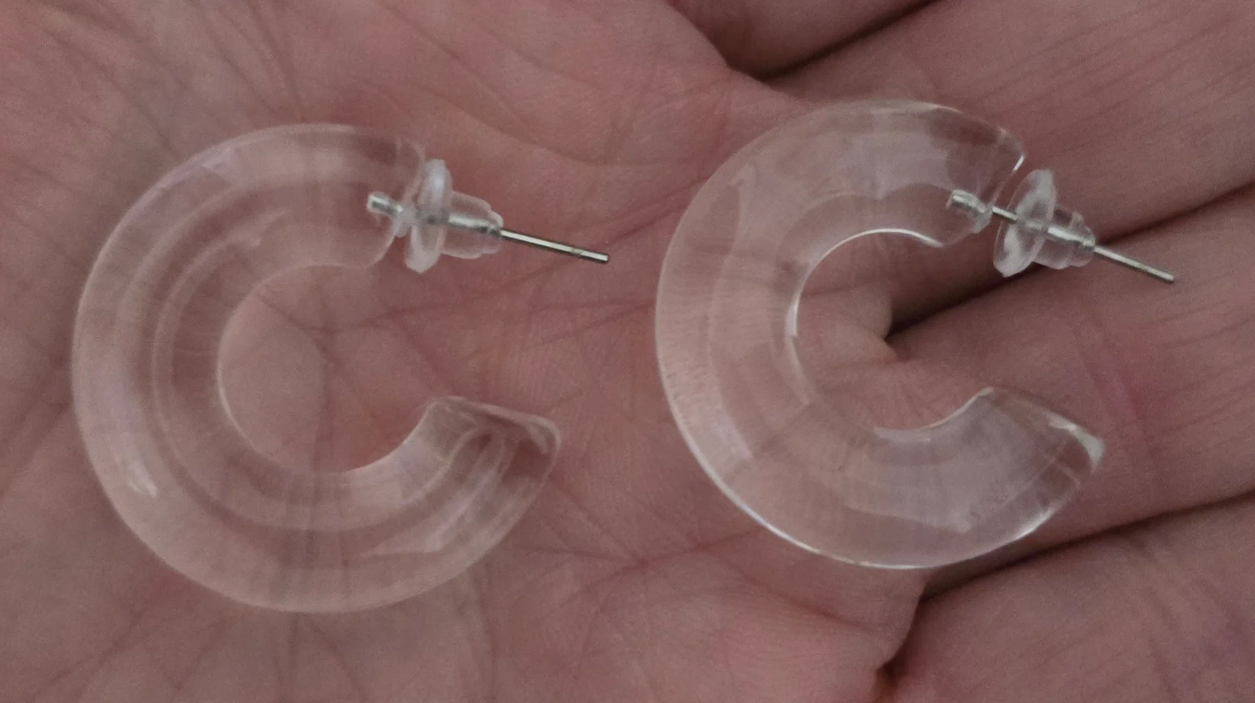 Acrylic Clear Hoop Earrings.