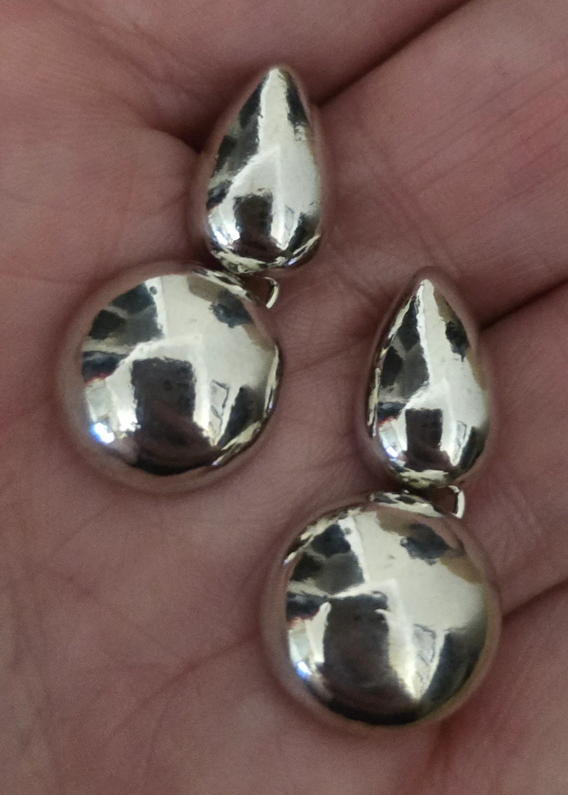 Stainless Steel Silver Tone Earrings.