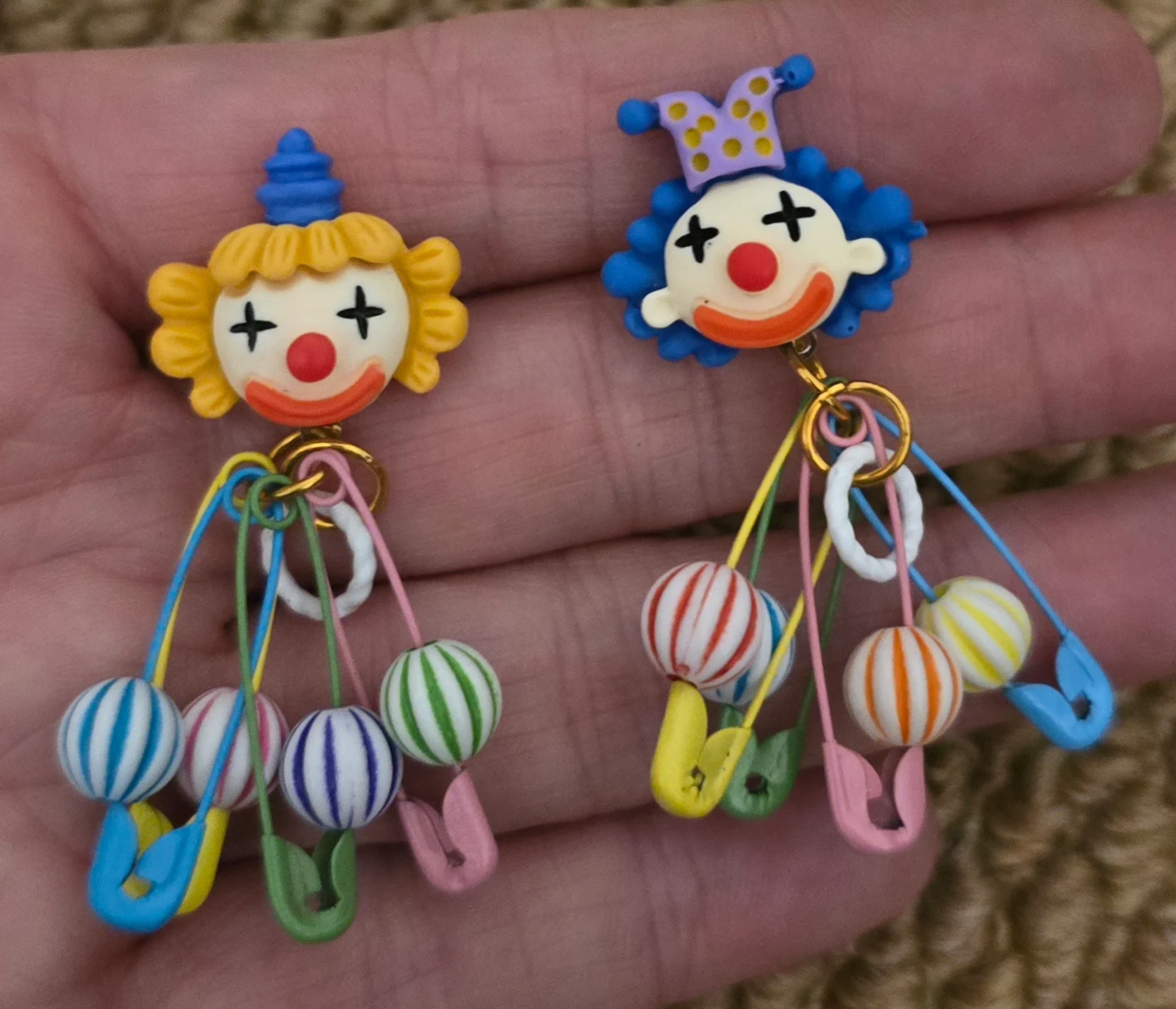 Clown Design Earrings.