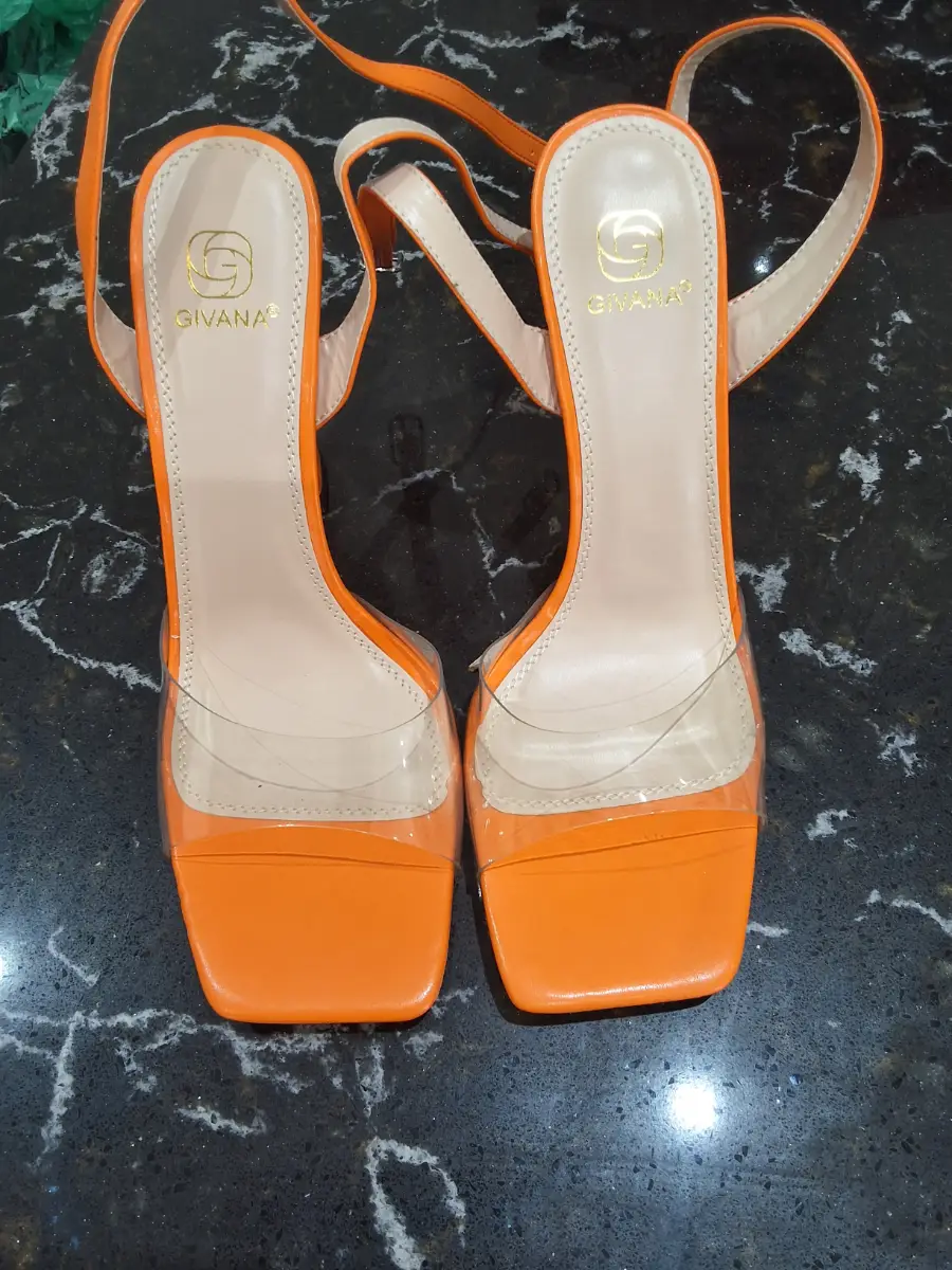 Givana orange heels size 6