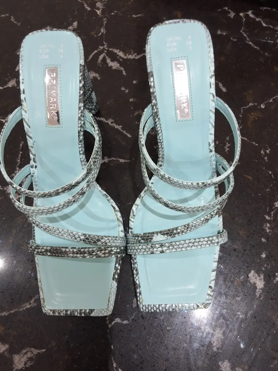 Primark snake print heels blue size 6