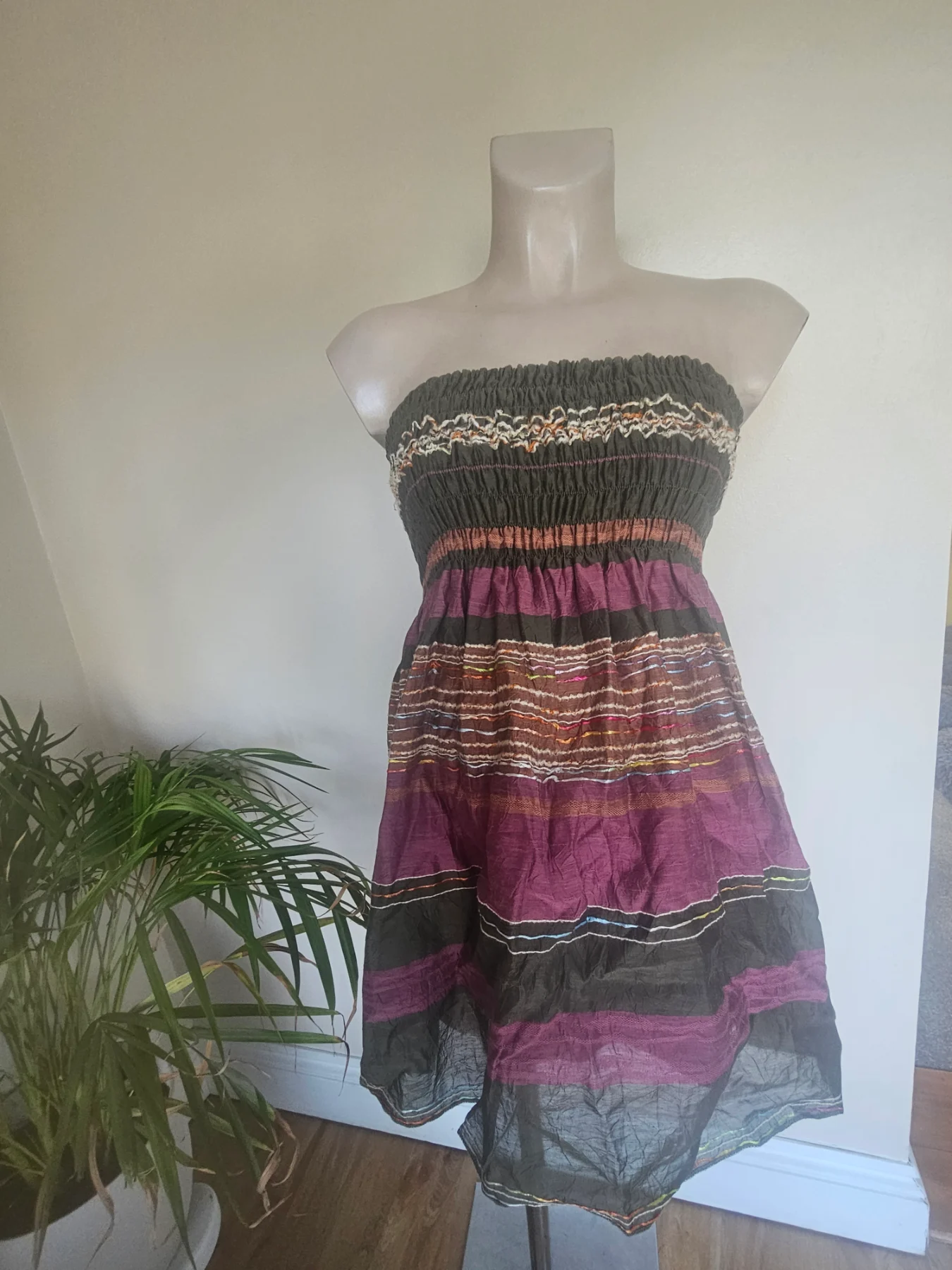 Vida vita maternity stripe smock sleeveless top size 12