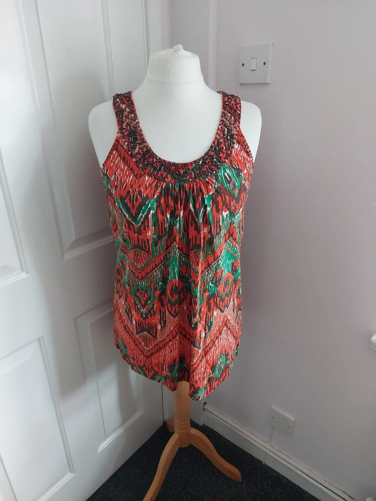 Being Casual orange vest top y2k beaded 2000's womens size 12