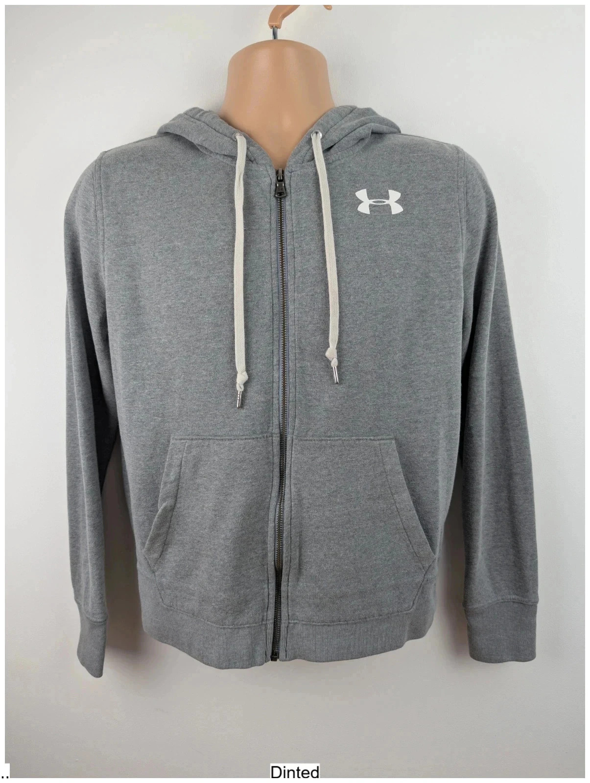 Under Armour grey zip through with back logo spell out. Mens Small. DN3110