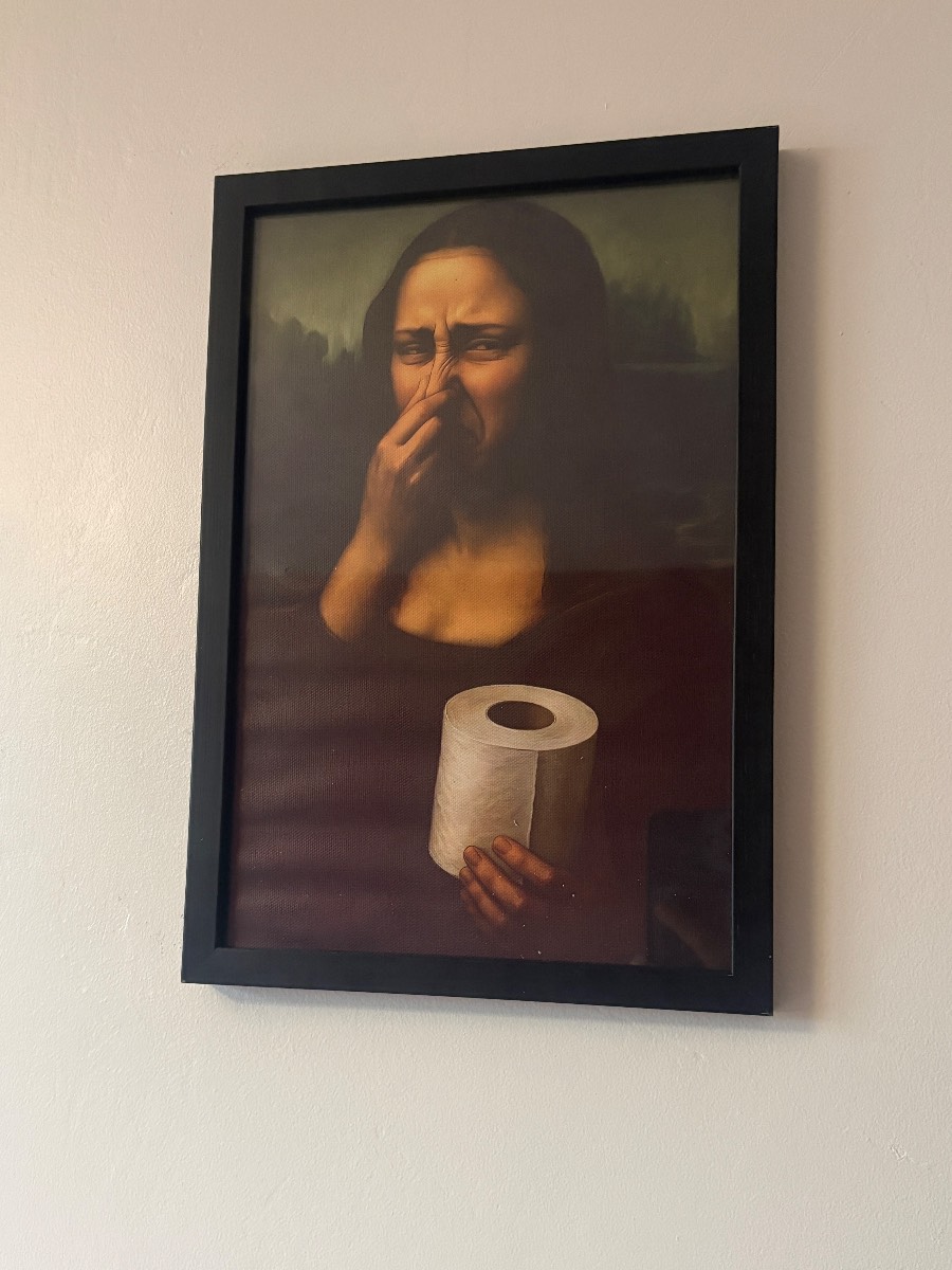 Mona Lisa bathroom canvas print (unframed)