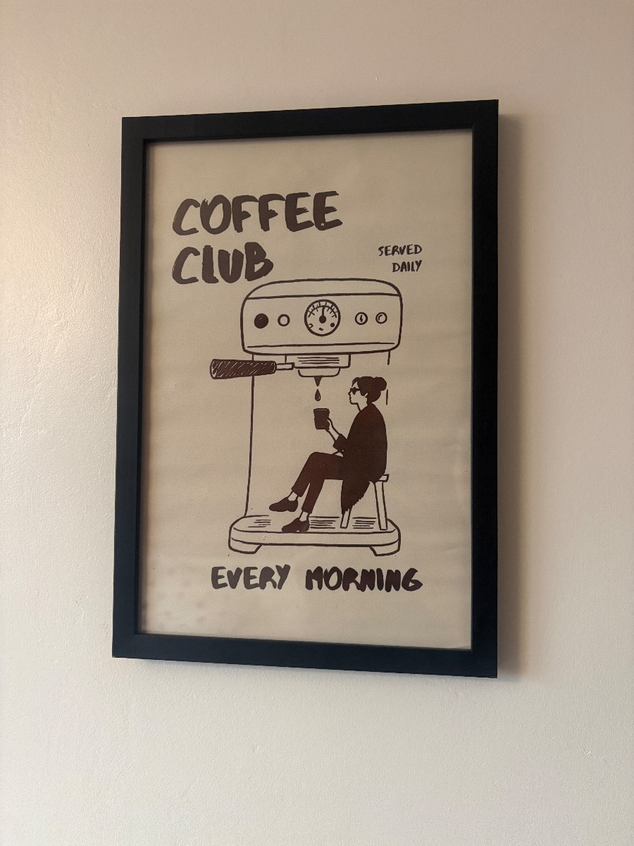 Coffee club kitchen canvas print (unframed)