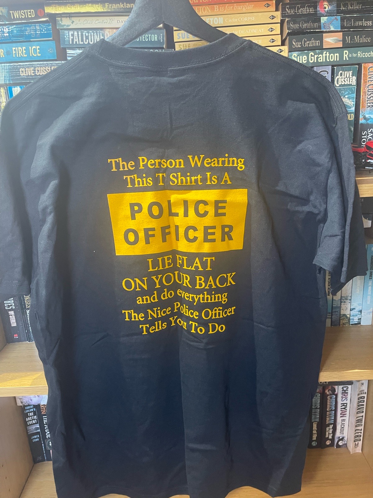 Ensenada Police Officer black printed tshirt.  Size L