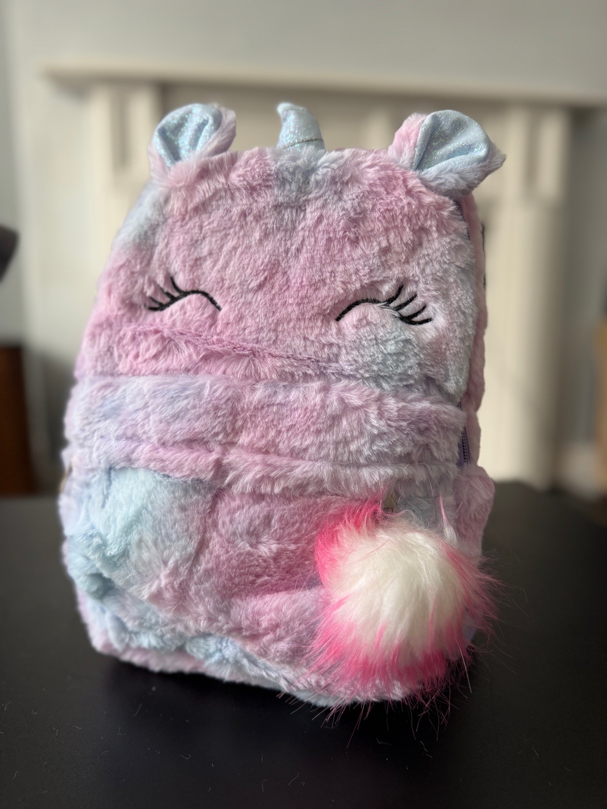 Violet Plush Unicorn Kids Backpack