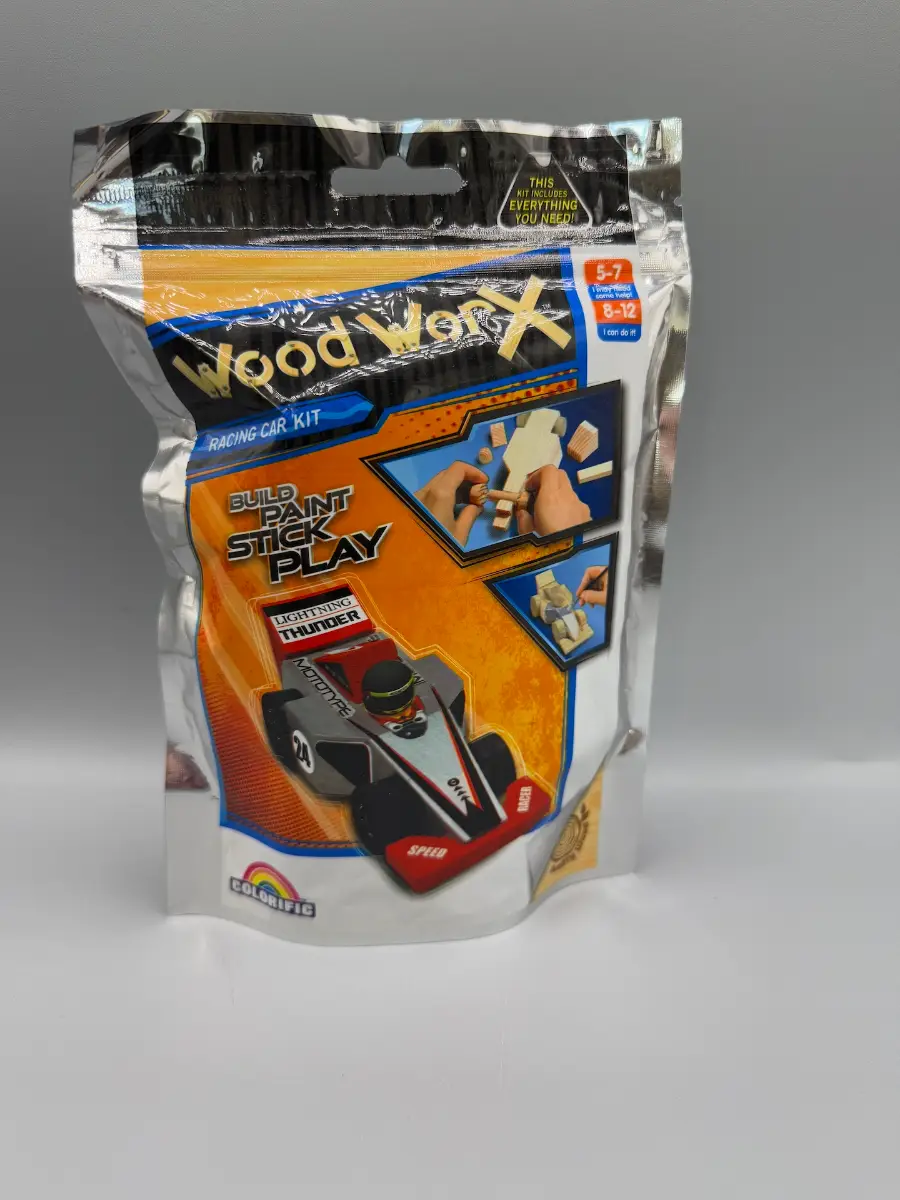 Wood WorX Mini Racing Car Craft Kit Build & Paint Wooden Car 5+