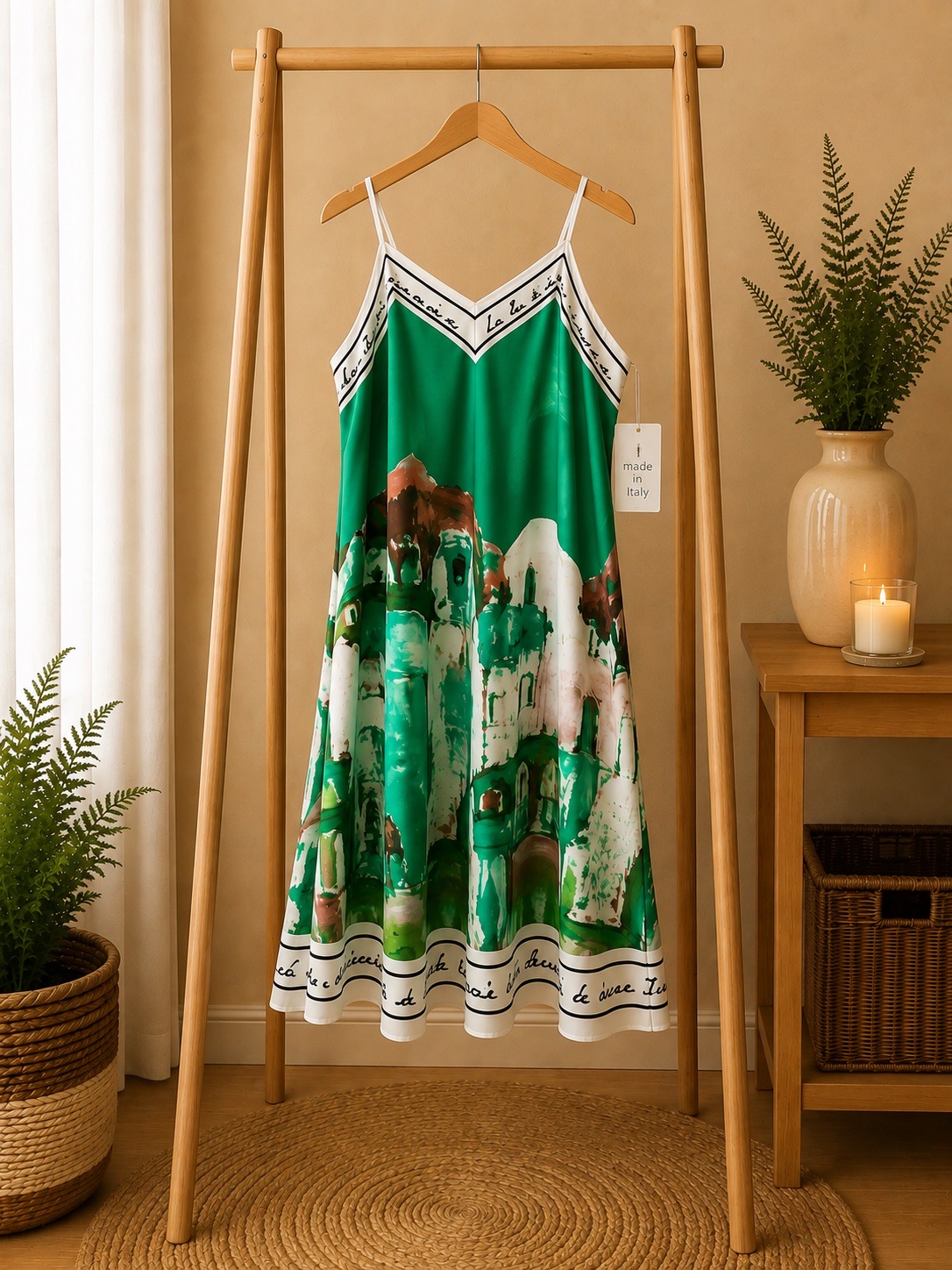 Stunning Emerald Green knee length summer dress 12-14
