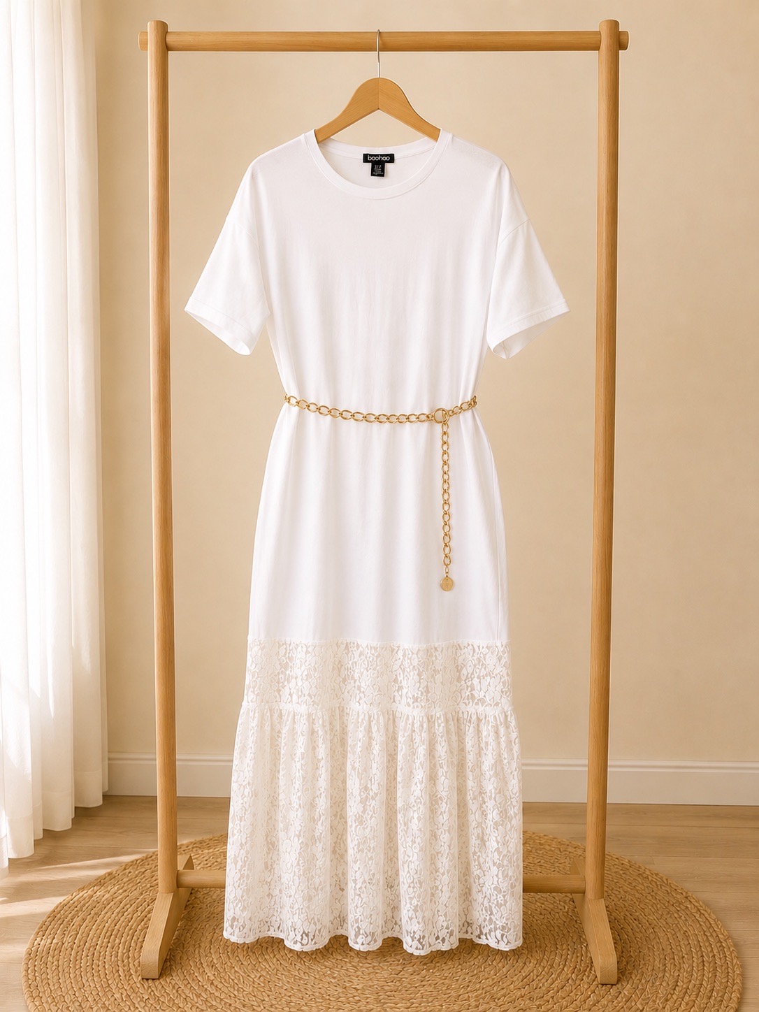 Stunning white long dress size 16 from boo-hoo