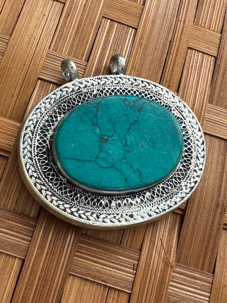 Vintage handmade turquoise pendant