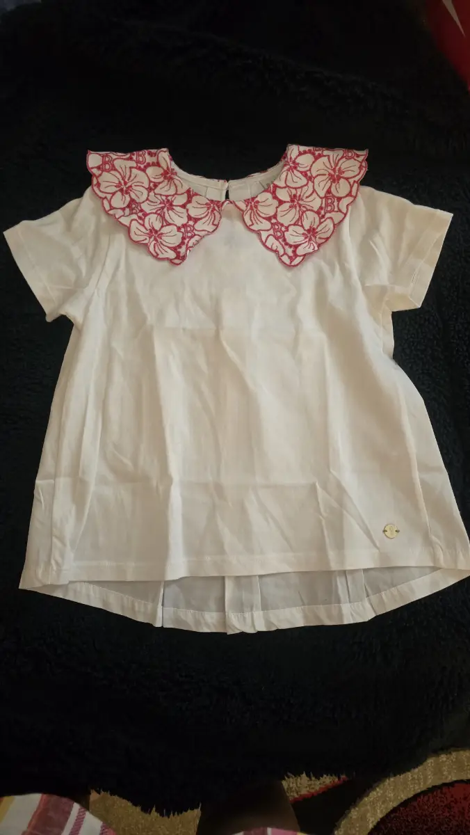 ted baker girls top ,  embroided collar age 7