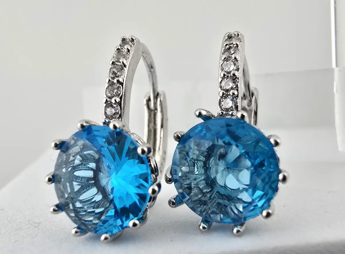 Sterling silver Swiss topaz earrings