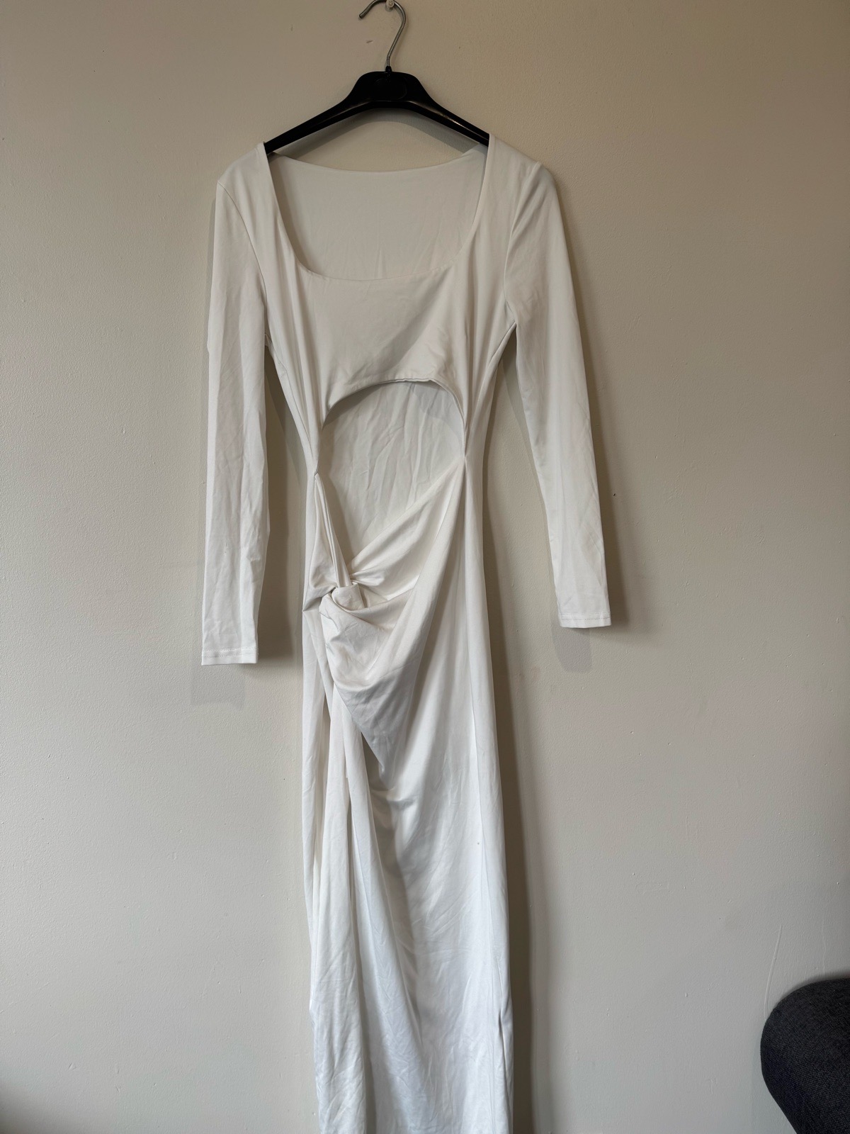 SHEIN White Long Sleeve Cut Out Twist Dress Size XS